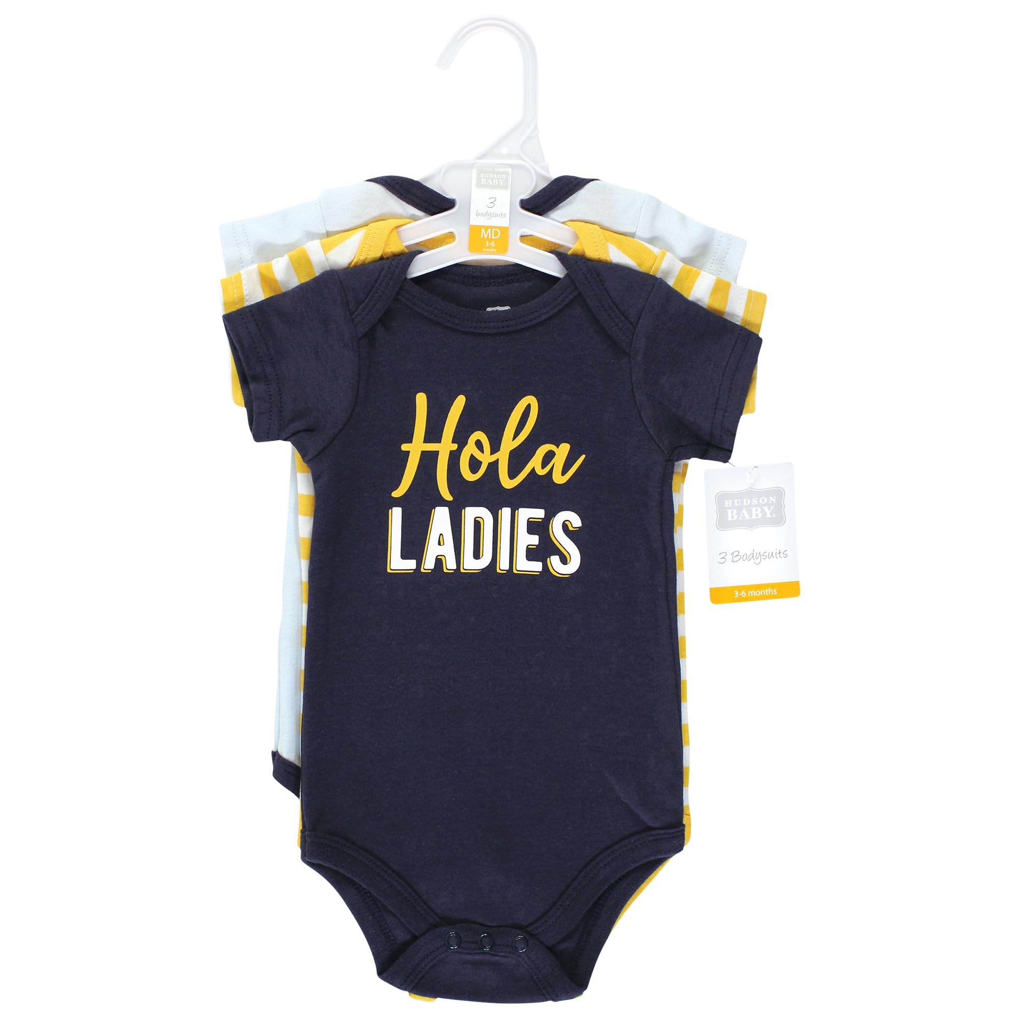 Hudson Baby Cotton Bodysuits 3-pack Hudson Baby - Bodis unisex de algodón para bebé, paquete de 3 unidades, para recién nacidos Bebé-Niños