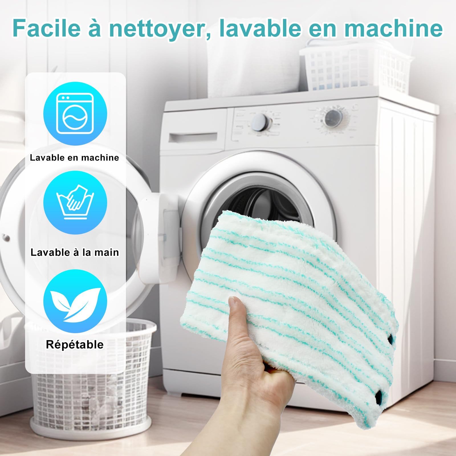 GFRED Lot De 4 Housse De Rechange En Microfibres Pour Balai U00e0 Plat 317617