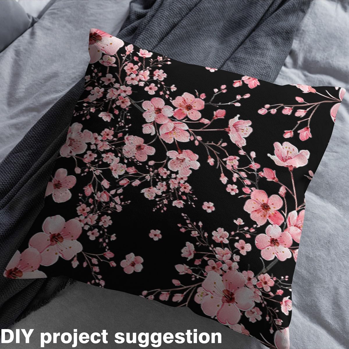 Cherry Blossom Floral Pink Polyester Fabric, 3 Yards, 108" L x 59" W, Waterproof, Machine Washable, Perfect for DIY Crafts and Home Decorations