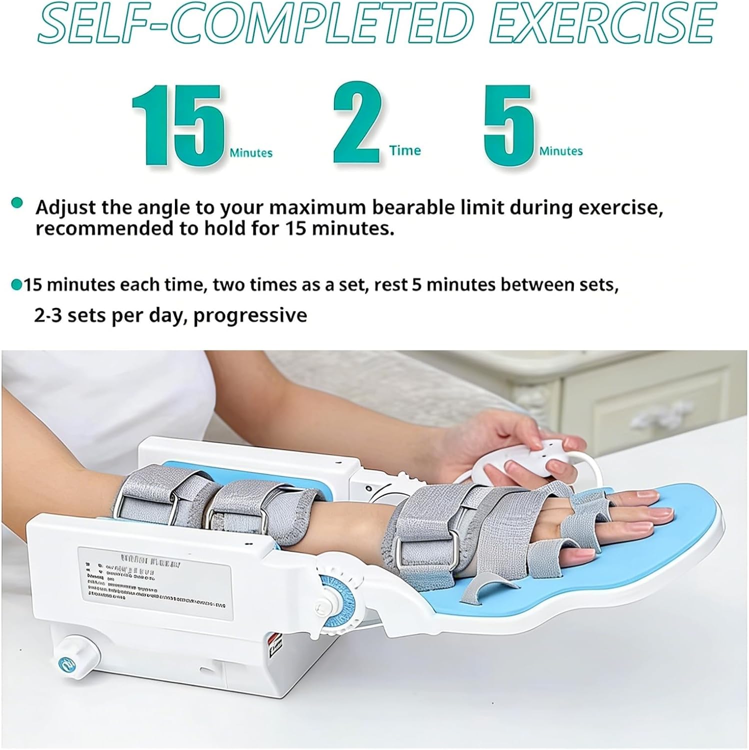 Electric Wrist Rehabilitation Device, Palmar Flexion 90°/Dorsiflexion 90°, 2 Modes with Remote, Perfect for Wrist Stiffness, Contractures & Recovery