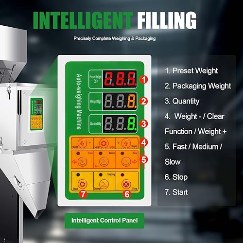 Miniatura 6 de Máquina de llenado de polvo de 10 a 35.24oz, máquina automática de llenado de polvo de acero inoxidable, máquina de llenado de pesos, bolsa de