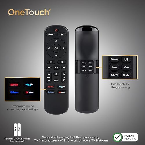 Miniatura 6 de UltraPro OneTouch - Mando a distancia universal para Samsung TV, LG Control remoto universal para Smart TV, reemplazo remoto Roku, Vizio, Sony,