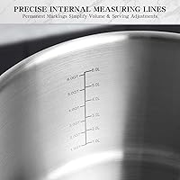Vista 8 de EWFEN Juego de utensilios de cocina de acero inoxidable, juego de ollas y sartenes de 17 piezas de 3 capas de acero inoxidable, seguro para horno
