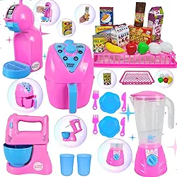 Kit Cozinha Infantil de Brinquedo Eletrodomésticos Comidinhas C/ 25 peças