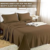 Vista 195 de HENGWEITEXT 18 Inch Cal King Sheets Deep Pocket,4 Piece Sheet Set Breathable and Cooling,Microfiber Sheet Set Deep Pocket,Wrinkle Free Shrinkage &