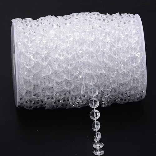 Miniatura 5 de Rollo con tira de cuentas de acrílico, de 99 pies de largo, ideal para decoraciones de bodas y mucho más.