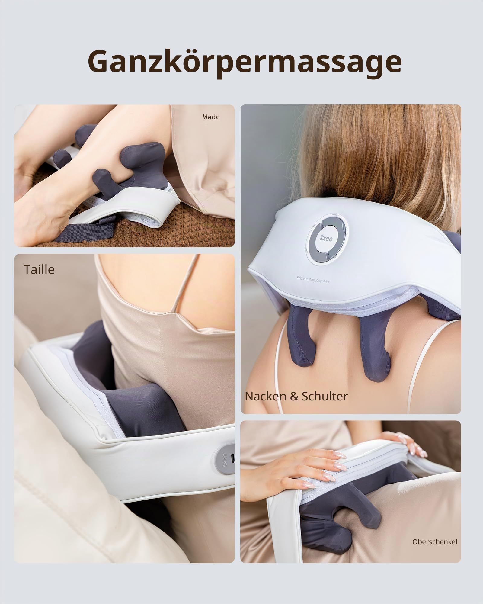 Schnurloses elektrisches Nackenmassagegerät mit Wärme,einstellbarer Distanz | Shiatsu-Massage, 3D-Tiefengewebekneten, wiederaufladbar &mehrere Modelle zur Schmerzlinderung