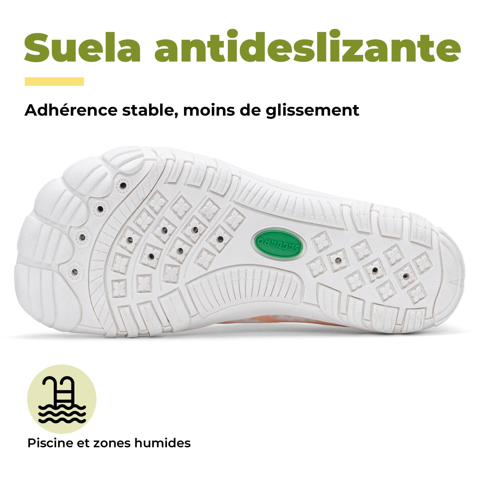 SAGUARO Chaussures d'eau Barefoot Enfant, Chaussures Aquatiques à Séchage Rapide avec Embout Large pour Été Vacances et Activités Aquatiques, GR.25-36