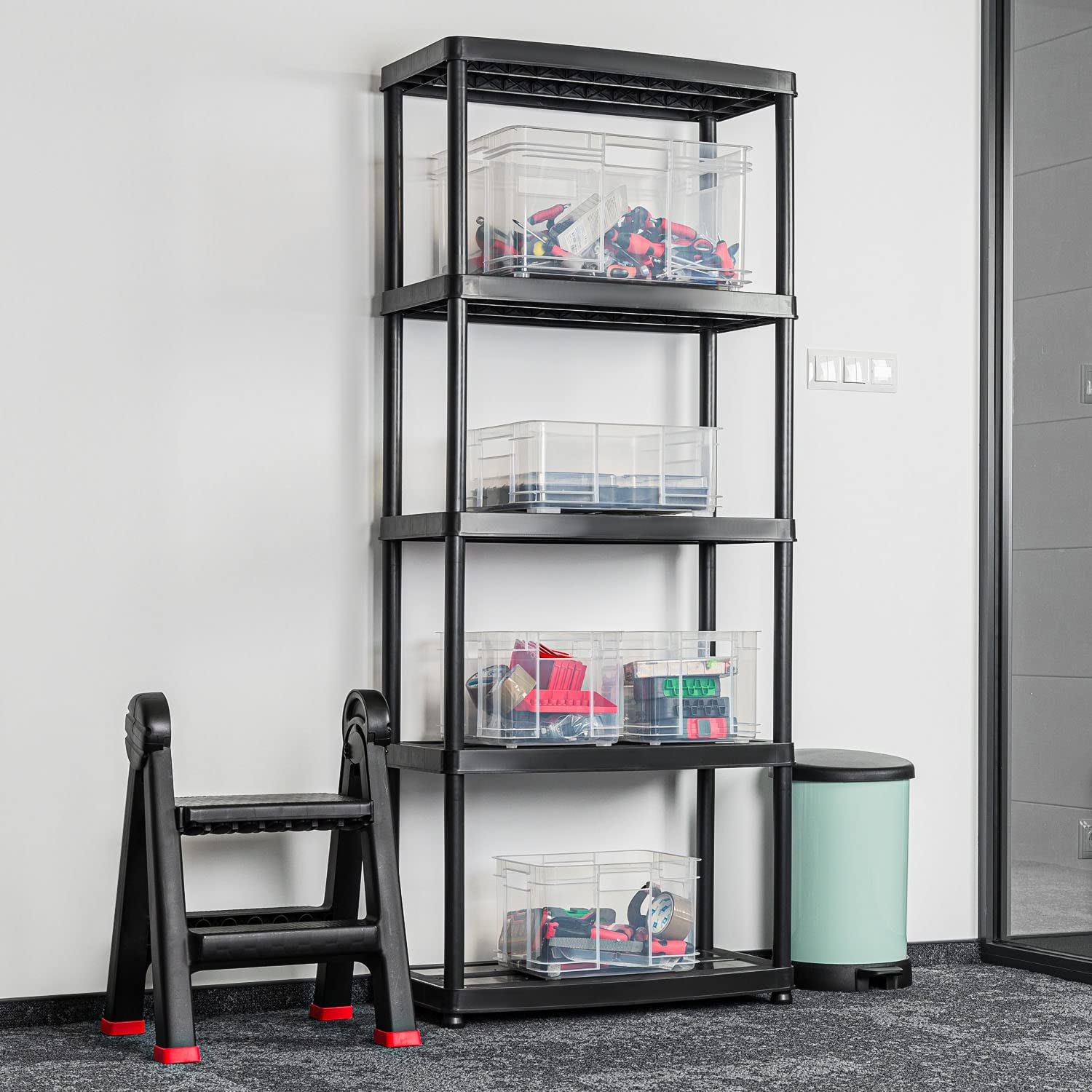 PAFEN 6x Eurobox impilabile 28l - 43 x 35 x 24 cm - contenitore per stoccaggio Euro-box trasparente impilabile per trasporto Euro-box in PP