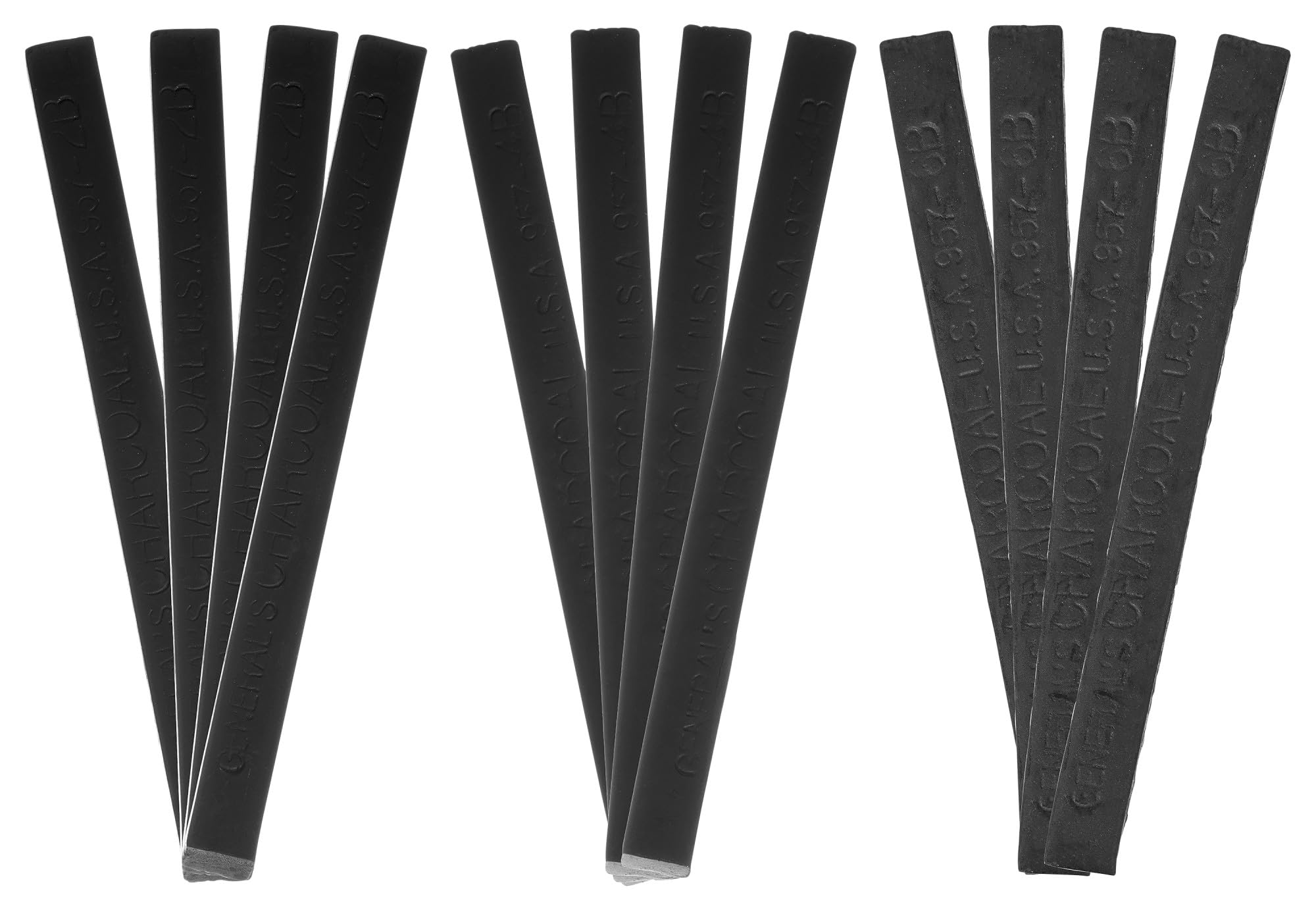 GENERAL'S - 95712ABP Generals General's Pencil Compressed Charcoal Assortment, Black, Pack of 12 - 1296501 - Image 2