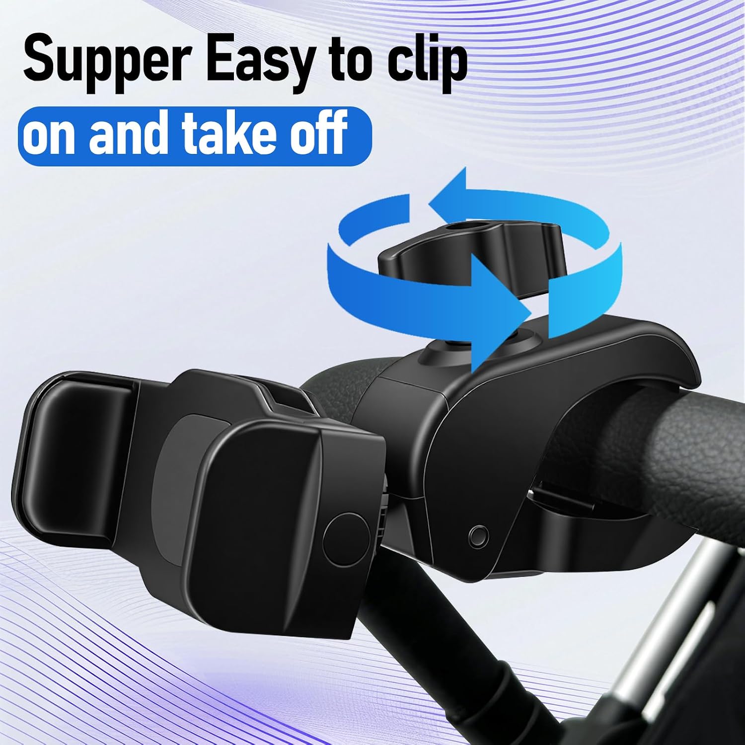 Phone Holder, Spin Bike, Treadmill, Stroller, Handlebar, Shopping Cart, Golf Cart – Compatible with Mag-Safe iPhone 12-17 Series