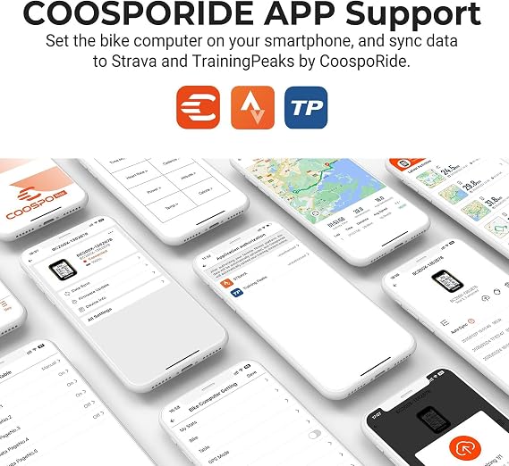 COOSPO Bike Computer Wireless GPS, Bike Speedometer with Auto Backlight, Bluetooth ANT Cycling GPS Computer, Bicycle Computer BC200 with Waterproof, Compatible with CooSporide app