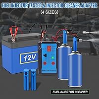 Vista 6 de Probador de inyector de combustible y kit de herramientas de limpiador de inyector de combustible, adaptador de 4 tamaños, 8 modos de pulso, kit