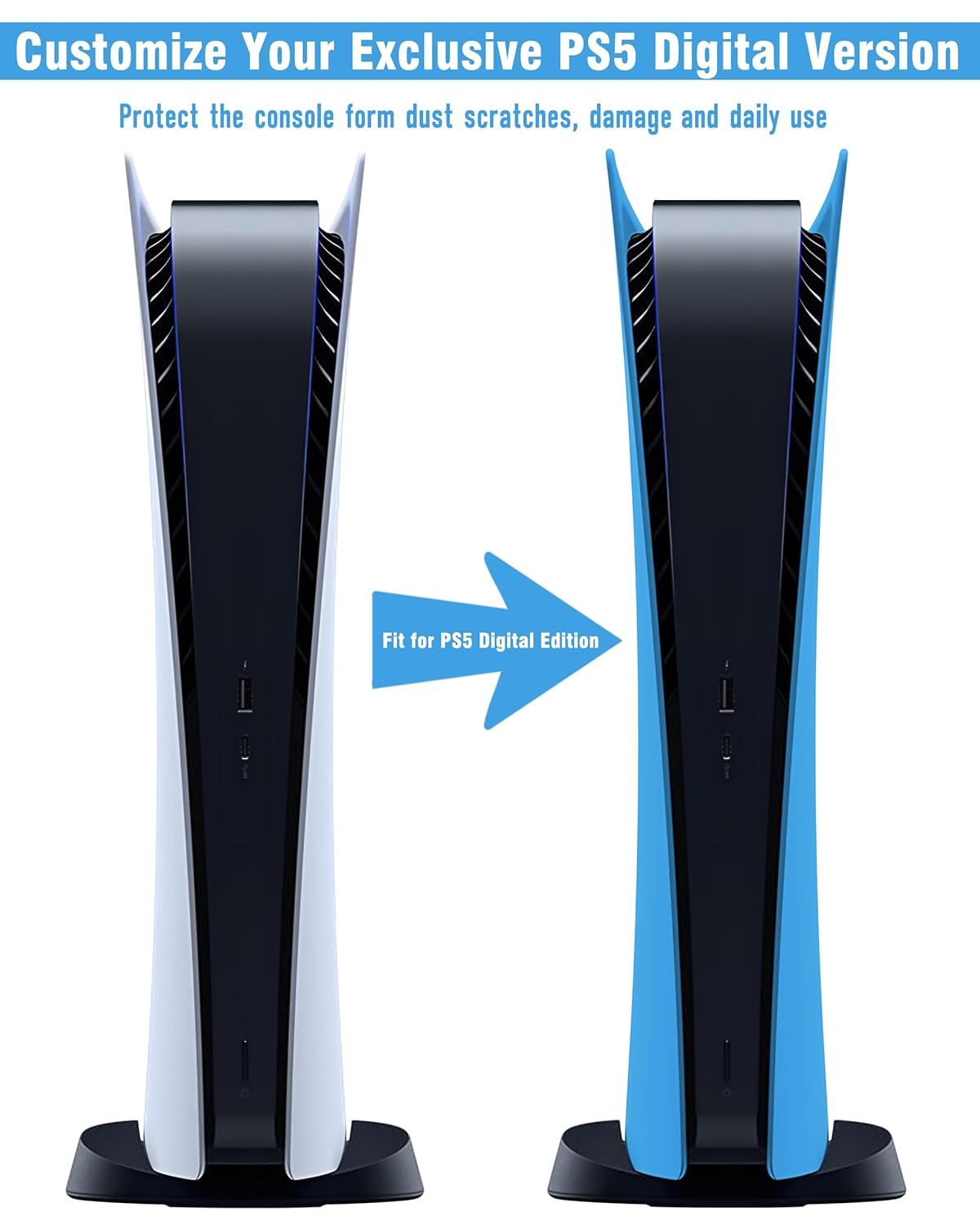 Joso Faceplate for PS5 Digital Edition, Anti-Scratch Dustproof Case Replacement, Cover Skin Fit for PS5 Console (Digital Version), Plates for PS5 Accessories, Easy Installation - Digital | 2020