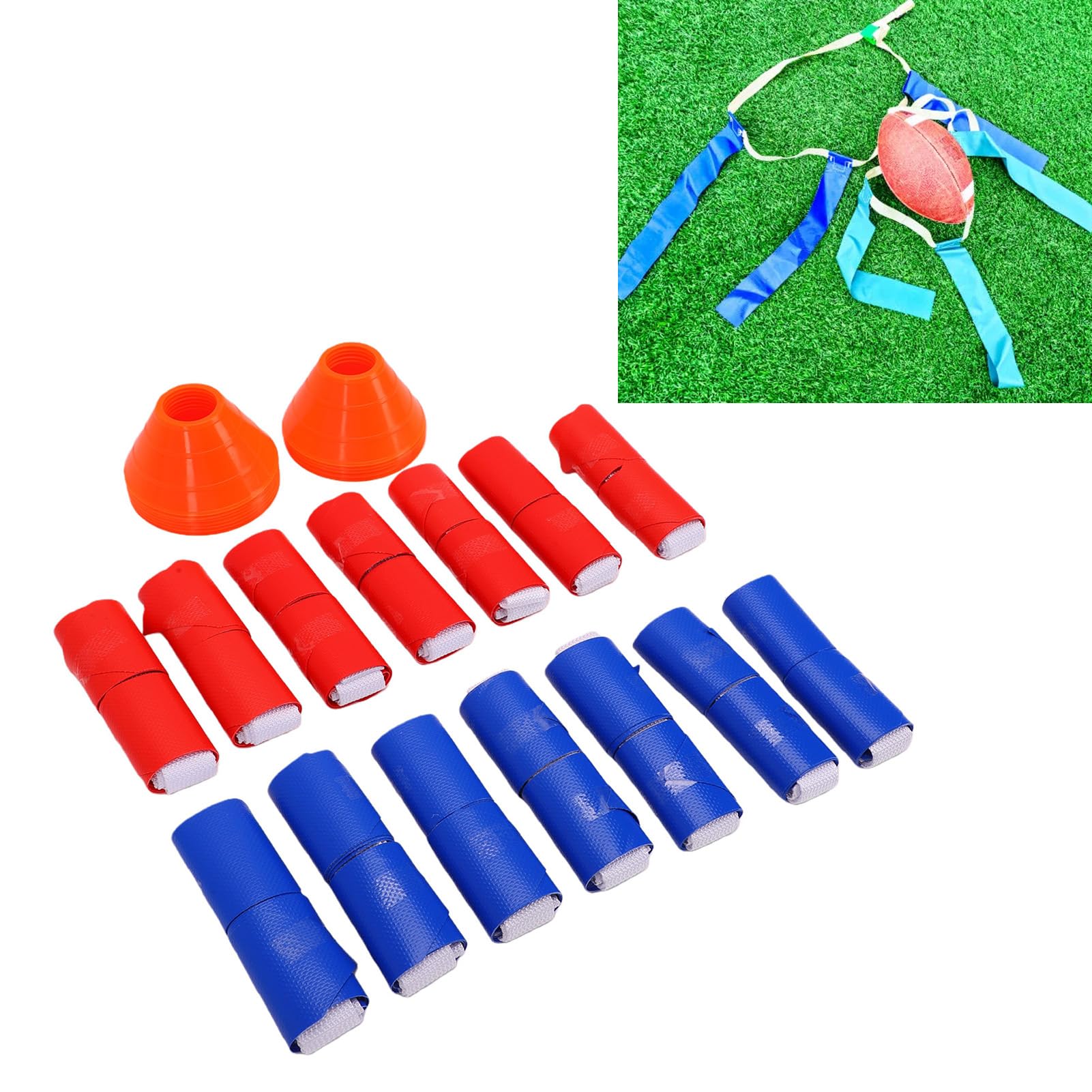 EMUKOEP Set di Flag Football con Cinture Regolabili per Allenamento di