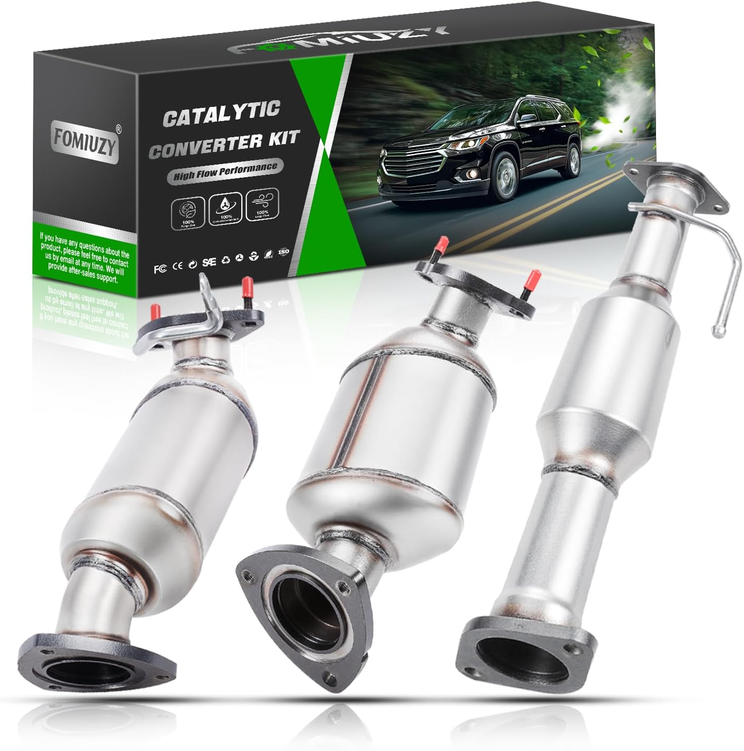 High Flow Front Catalytic Converter Kit Direct-Fit Chevy Traverse 2009 2010 2011 2012 2013 2014 2015 2016 2017 GMC Acadia 2007-2017 Buick Enclave 2008-2017 Saturn Outlook 2007-2010 3.6L