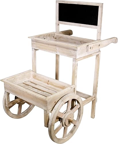 Alpine Corporation MBB104 - Soporte de carro de madera alpina con pizarra, 31 pulgadas de largo x 22 pulgadas de ancho x 34 pulgadas de alto, blanco