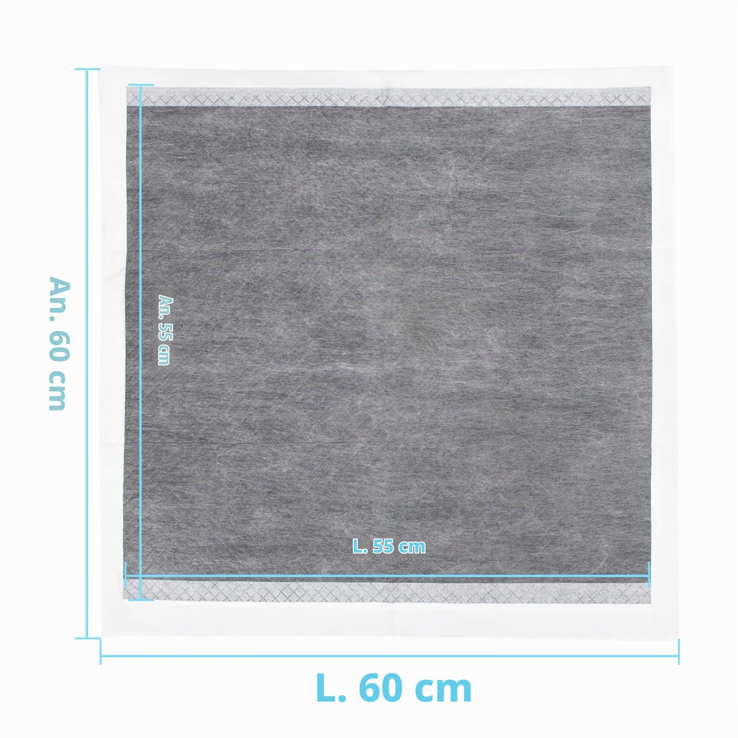 Nobleza 300x Carbón Empapadores para Mascotas, Alfombras de Entrenamiento para Perros, Toallitas de Adiestramiento Cachorros, 60 x 60 cm, Tamaño Regular, 300 Unidades
