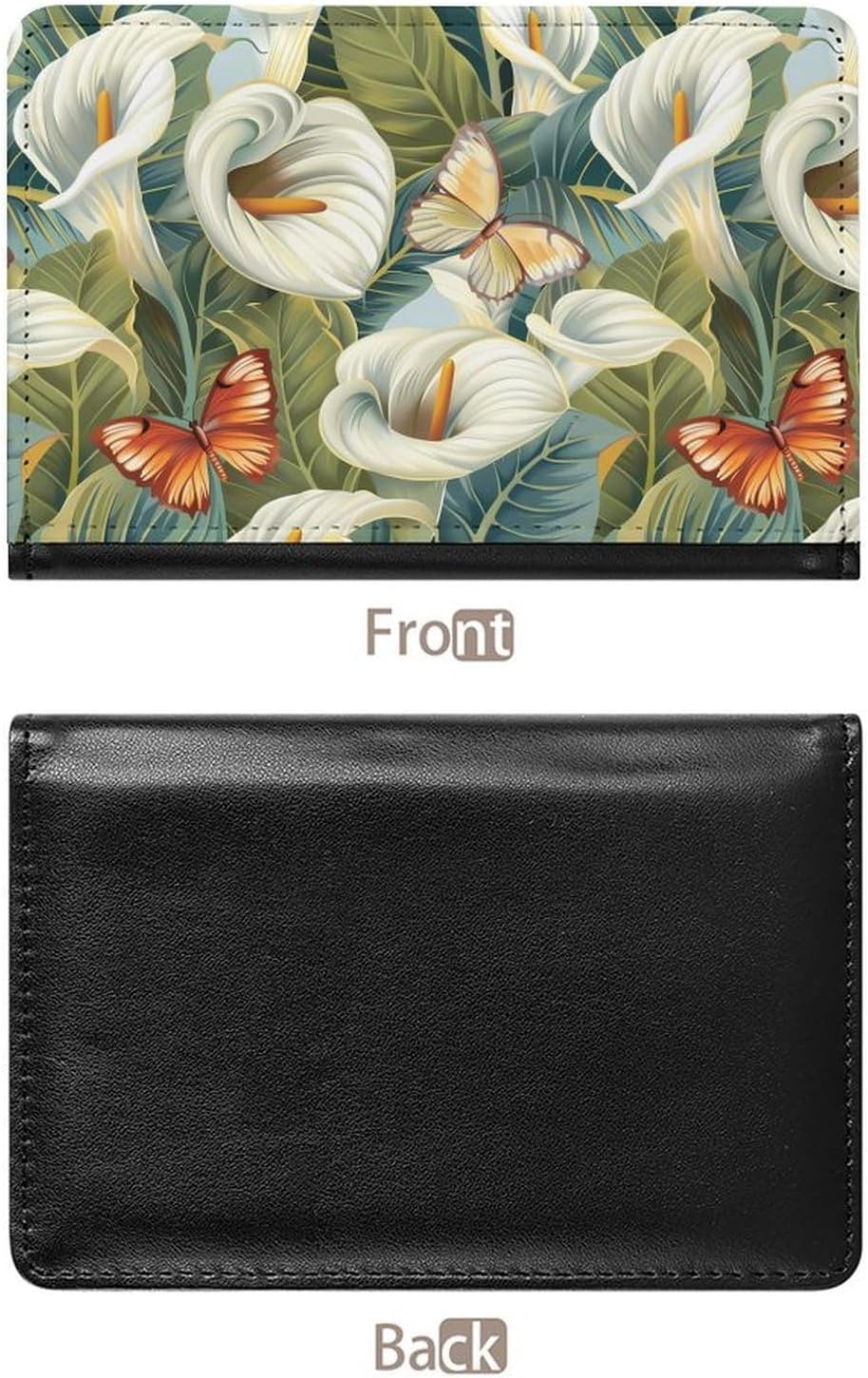 Calla Lilies Bouquet Butterfly Funny Passport Holder Slim Travel Wallet Passports Cover Card Case with Slot