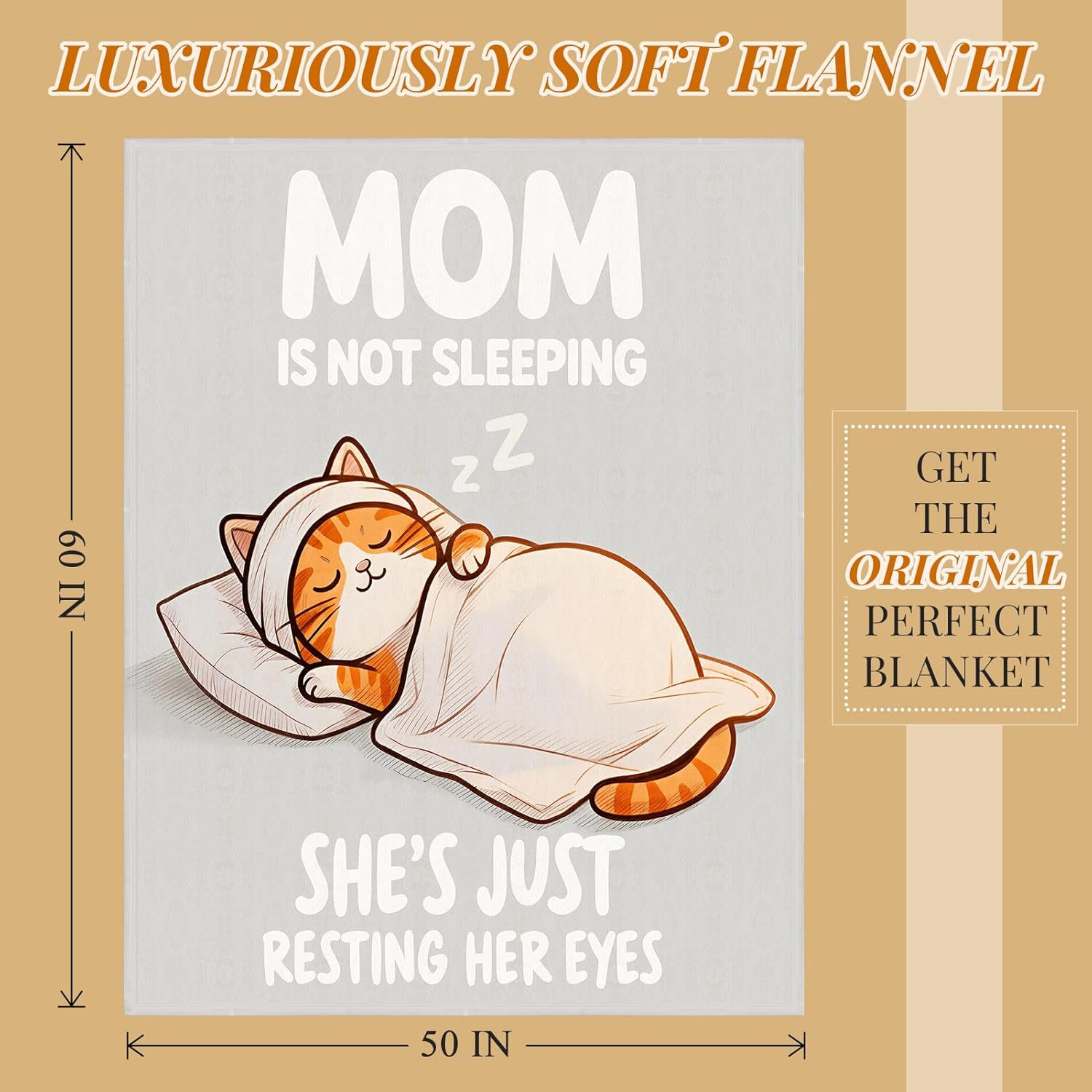 Gifts for Mom Birthday Gifts for Mommy from Daughter Son, Valentines Mothers Day Easter Birthday Thanksgiving postpartum Funny Ideas Gifts, Unique Thoughtful Blanket Cat Presents for Women 60’’x50’’ - Image 4