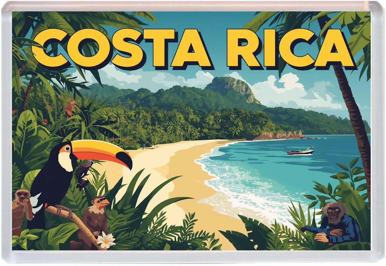 Baked Bean Store Multicolor Costa Rica - Jumbo Artistic Fridge Magnet 96 X 67Mm Bbsfhm3173