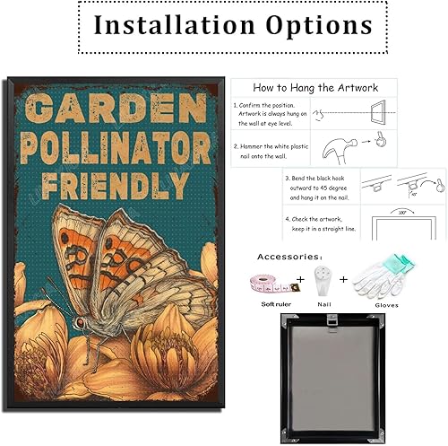 Vista 141 de LIUAXICIA Letreros de metal divertidos para jardín, letreros de metal con diseño de colibrí, para garaje, hogar, cafetería, bar, granja, pared