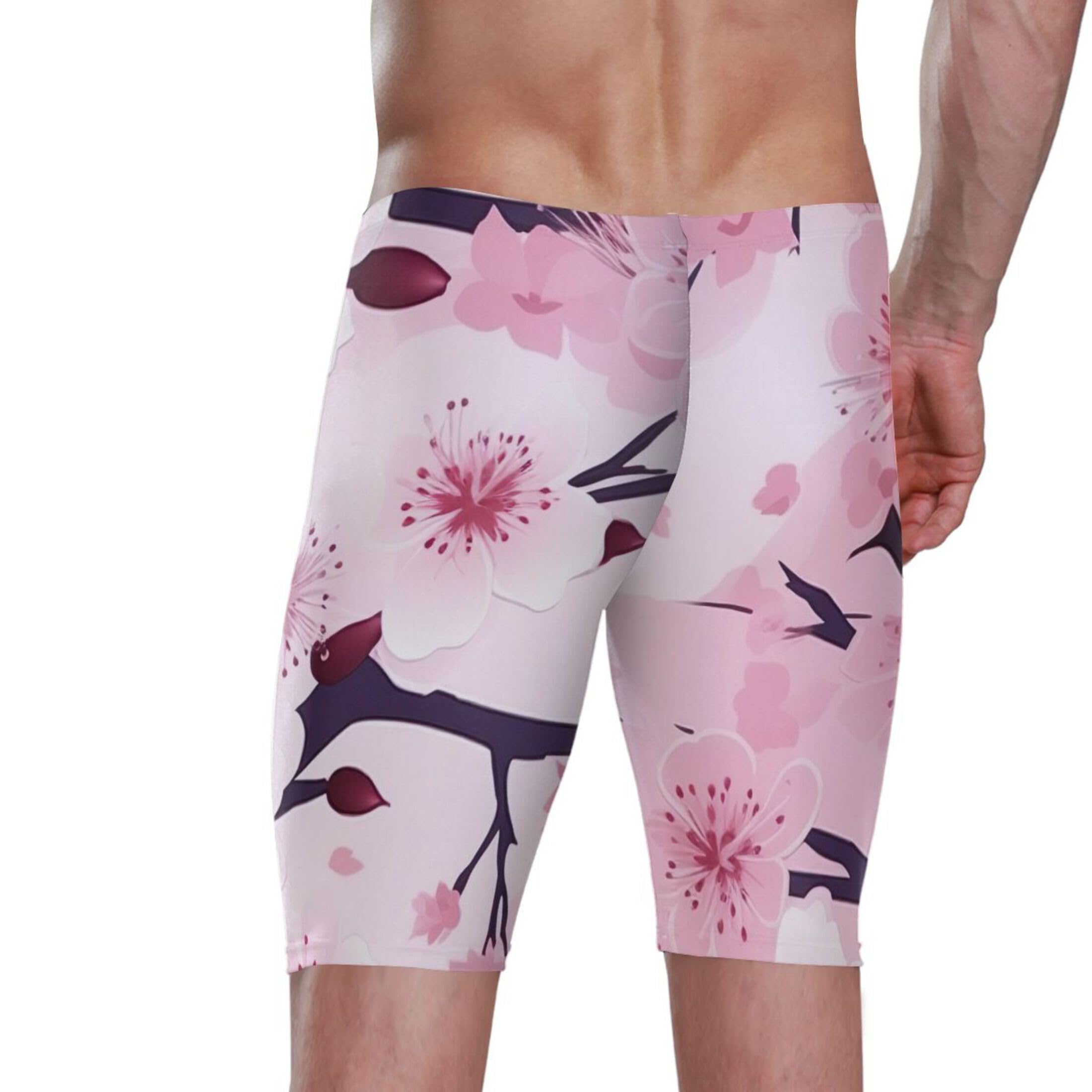 Pink Cherry Blossoms Men's Swim Jammers Swimsuit M B0401901