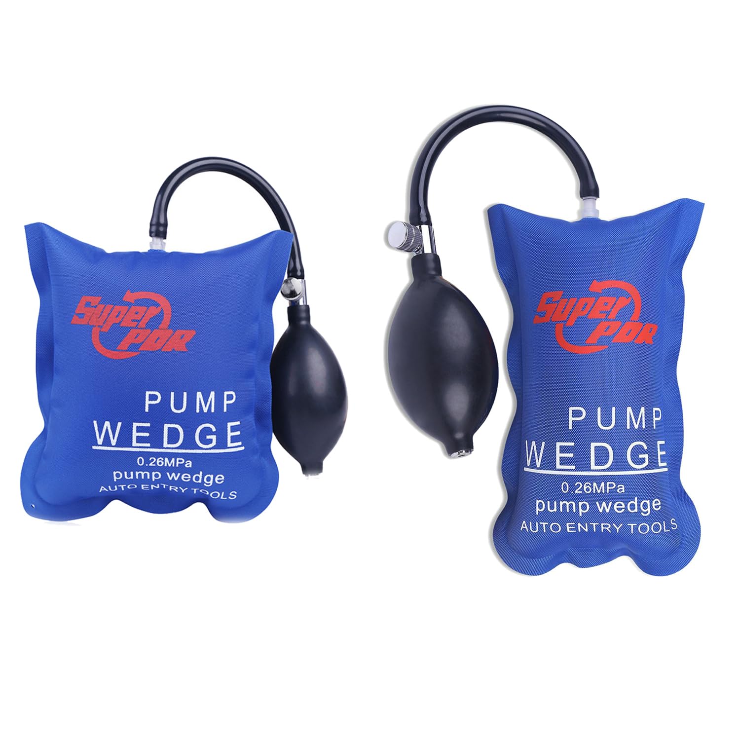 2 Stück Montagekissen Luftkissenheber Air Pump Wedge Luftkissen Hebekissen Montage Spreizkissen Hebekissen für Möbel Pneumatikspanner Belastung bis 300 kg (Blau Rechteckig/Quadratisch)