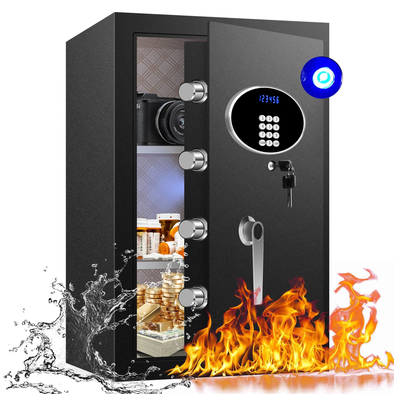 Snapklik.com : ToruKeep Heavy Duty Home Safe Box Fireproof Waterproof ...