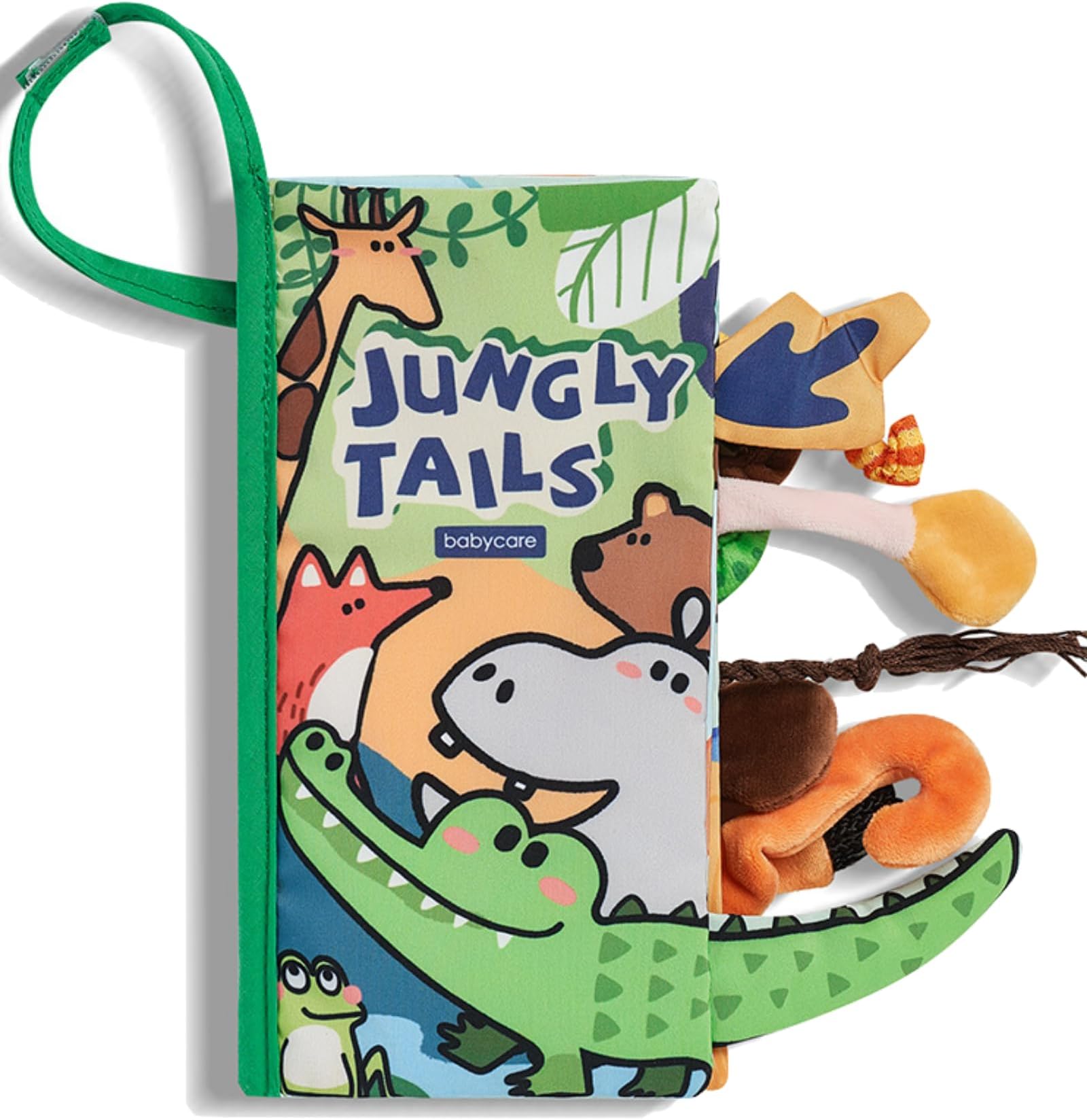 bc babycare Baby Books 0-6 Months, Touch Feel Crinkle Soft Cloth Book for Newborn Baby Boy Girl, Tummy Time Toys for 0-3-6-12-18 Months Infant (Jungle)