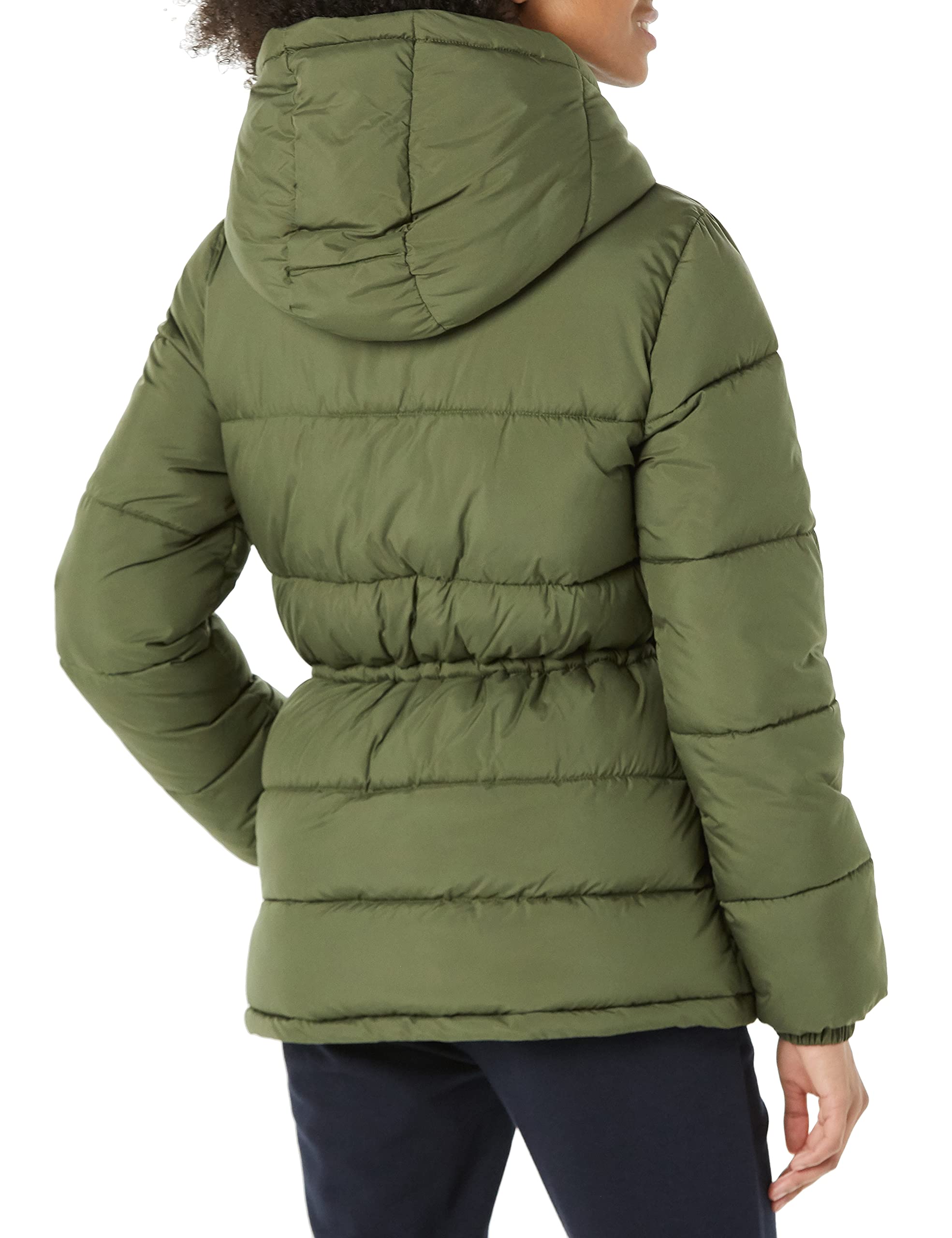 Amazon Essentials Donna Piumino con Cappuccio Invernale Pesante Trapuntato Regolabile in Vita