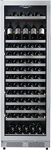 Avallon AWC243TSZLH 24 Inch Wide 150 Bottle Capacity Built-In or Free Standing Wine Cooler with Wood Shelves, Child Lock, Door Alarm and Door Lock - Left Hinged - Stainless Steel
