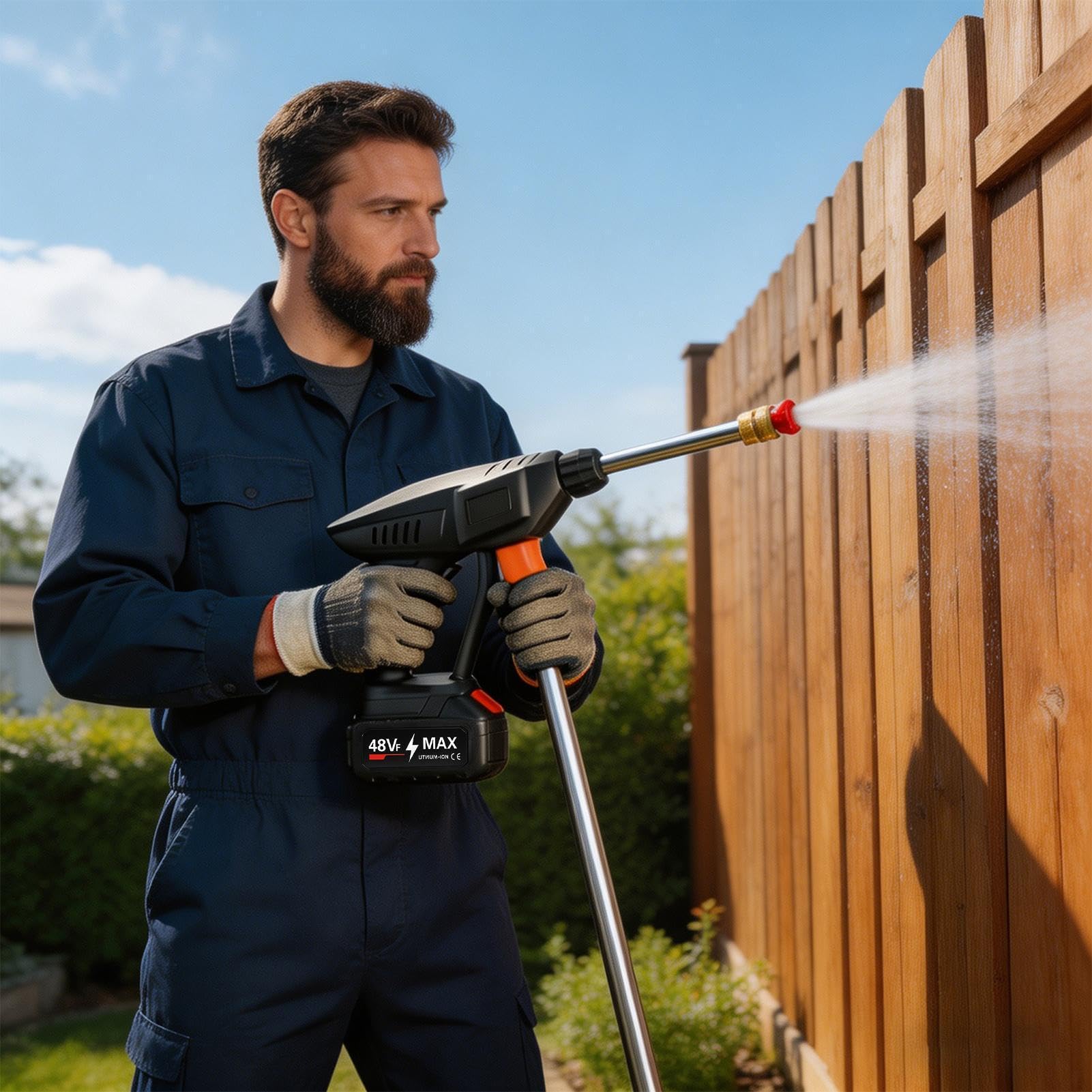 Idropulitrice Elettrica 3 Modalità Senza Fili Acciaio | Idropulitrice Senza Fili per Auto Per Veicoli, Biciclette, Interni, Esterni, Casa, Mobili, Balcone, Cortile, Giardino,