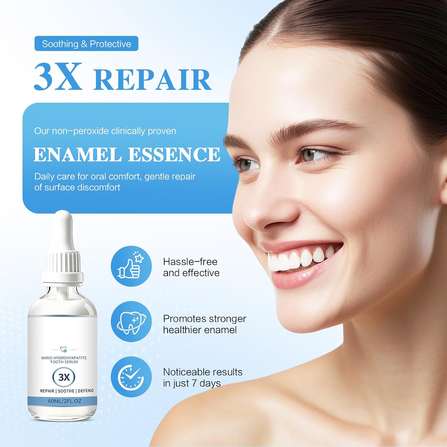 Enamel‑Gen Tooth Serum, Nano‑Hydroxyapatite Tooth Remineralization Serum | With Nano‑Hydroxyapatite, Xylitol & Arginine Bicarbonate | Helps Improve Tooth Enamel for Sensitive Teeth