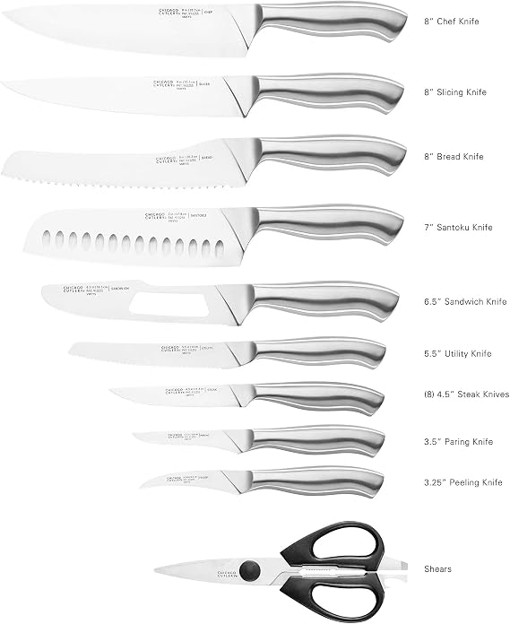 Chicago Cutlery Insignia Guided Grip 18-Piece knife set with block