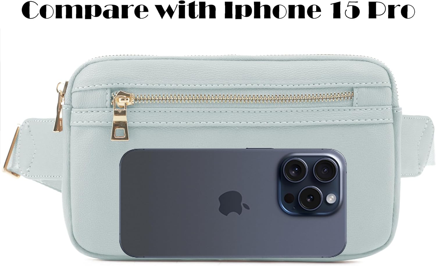 LOVESOME Vegan Leather Everywhere Fashion Waist Bag Fanny Pack Crossbody Bag Belt Bag Sling Bag with Adjustable Strap for Women (Mint), FC19515 - Image 5