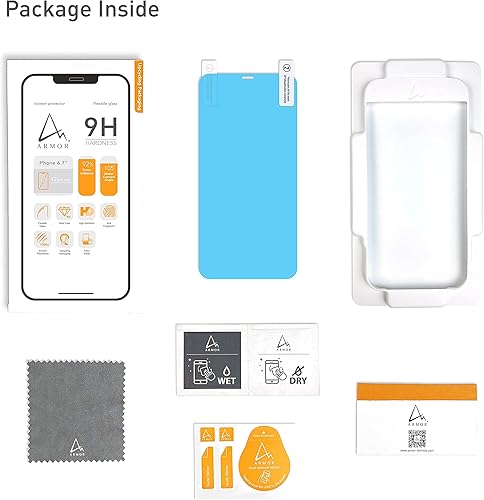 Miniatura 7 de ARMOR Protector de pantalla de cristal flexible para iPhone 12 Mini, 9H con HD