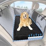 Dog Car Bed, Non-Slip Backseat Extender Pet Mat, Removable Washable Dog Bed for SUVs, Sedans & Trucks, Anti-Slip Travel Bed for Dogs, Easy Clean & Scratch-Proof & Comfort (Black, XL(56"Lx28.7"M×2"H))