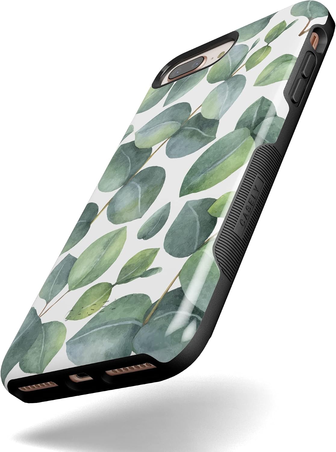 Casely iPhone 6/7/8 Plus Case | Leaf Me Alone | Green Floral Print | Bold Protective Design