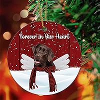 Vista 10 de Forever in Our Hearts Ornament Remembrance of Pet Ornament Keepsake Memorial Ornament French Bulldog with Angel Wings Remembrance Ornaments Gift for