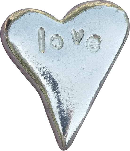 Love Heart, Love Heart Pocket Token, Inspirational Token Keepsake, Handmade, in Fine Pewter, by William Sturt, in Organza Bag