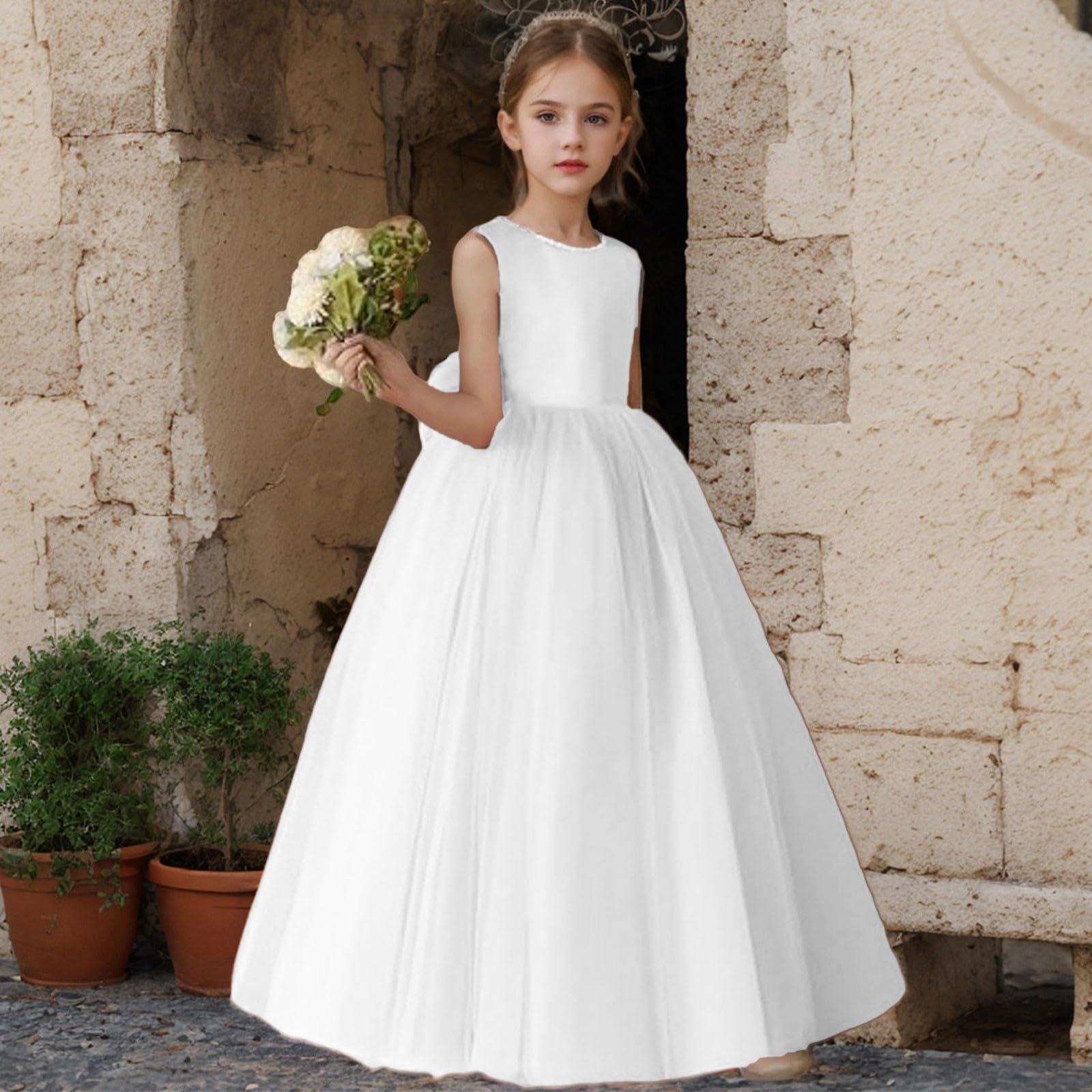 Generisch Prinzessin Kleid für Mädchen Blumenmädchenkleider Geburtstag Abendkleider Lang Elegant Tüllkleid Festliche Kleider für Hochzeit Partykleid Maxi Kleid Prinzessinnen Kleider Klavier Kostüme