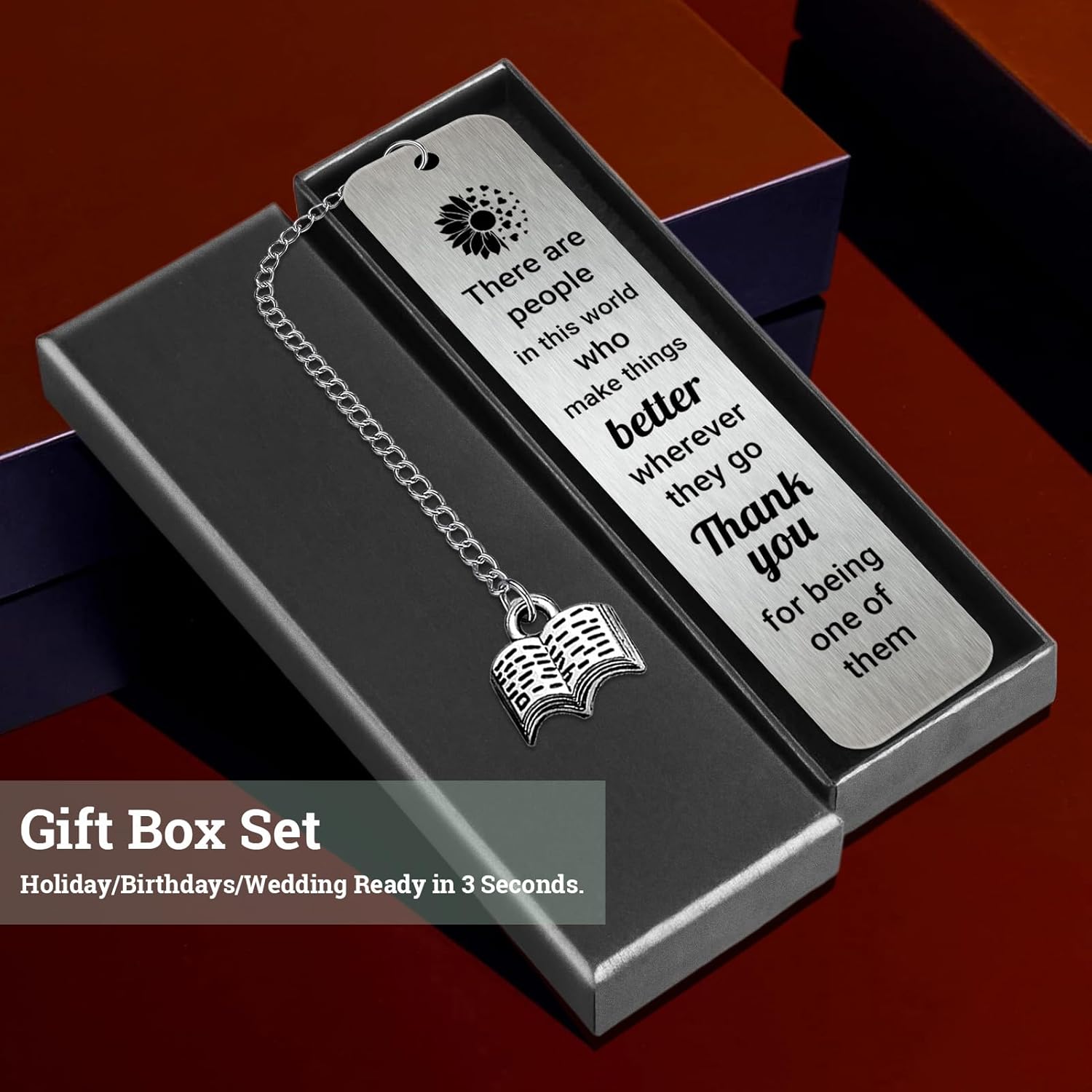 Bookmarks for Women Book Lovers, Thank You for Being One of Them Metal Bookmark Gifts for Teacher Friend Back to School Book Marks for Reading Men - Image 4