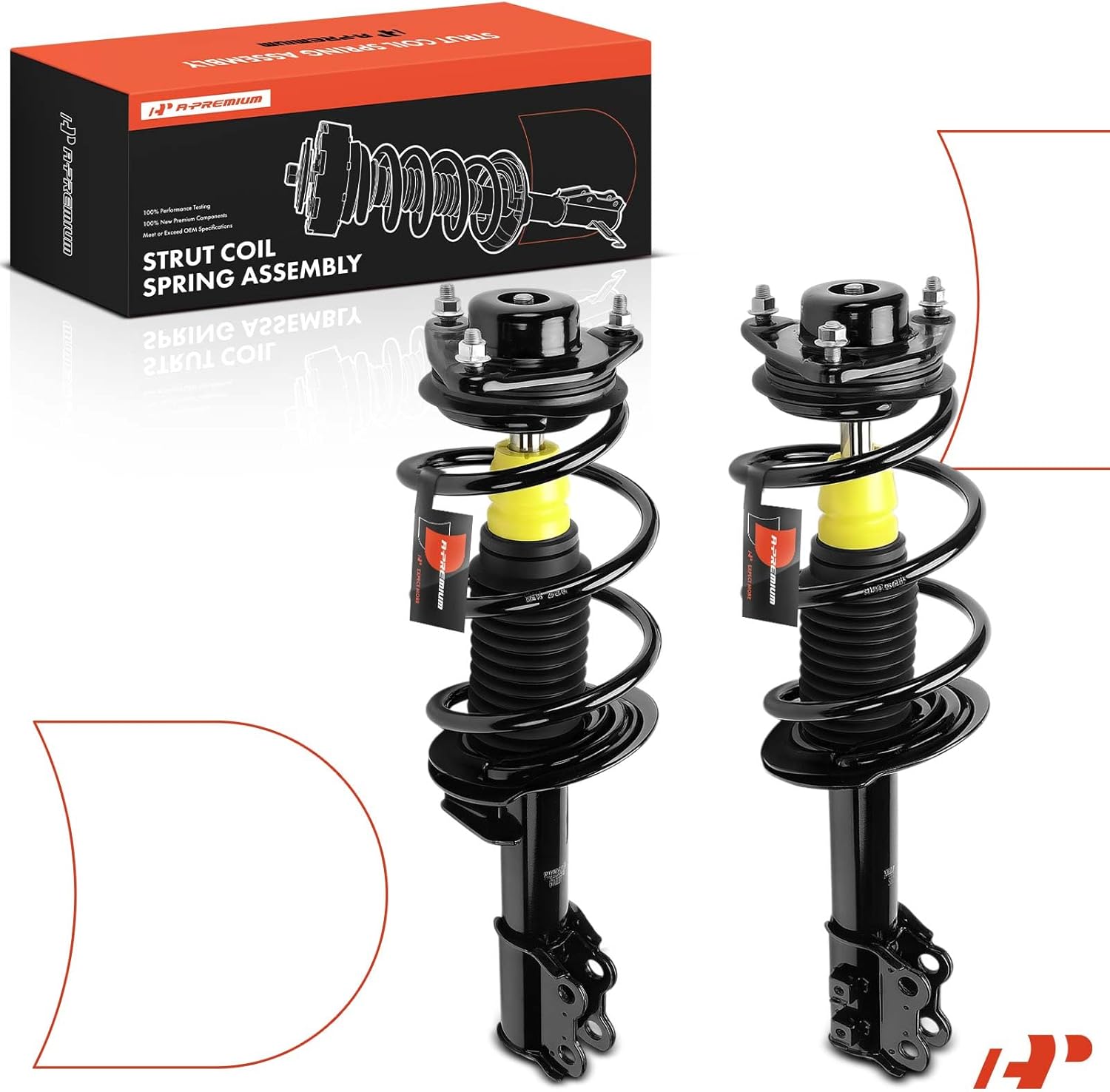 A-Premium Front Complete Struts Compatible with Hyundai Sonata 2011-2014 & Kia Optima 2011-2015 - 2x Replacement Suspension Shock Absorber with Coil Spring Assembly