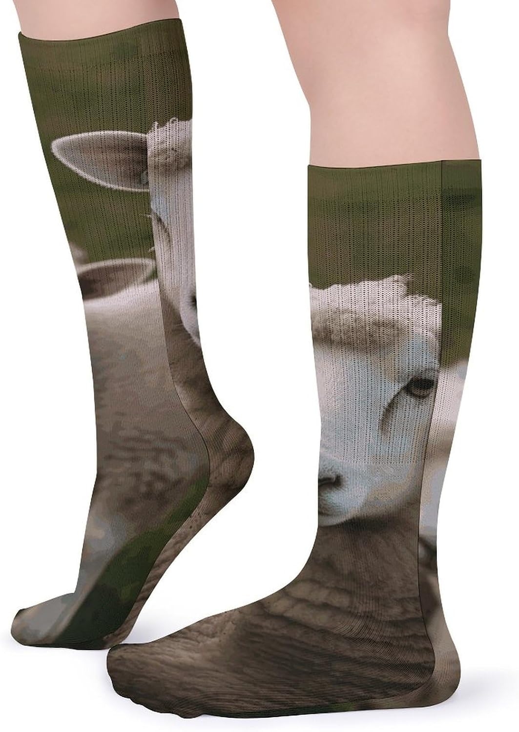5-Pack Knee High Socks, 15.7 Inch Breathable Casual Socks Sheep Animal Stockings for Men Women