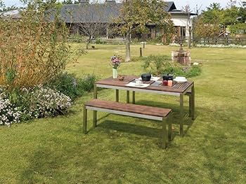 手渡し限定】 Peak ガーデンテーブル・ウッドトップ2枚・ベンチ2脚