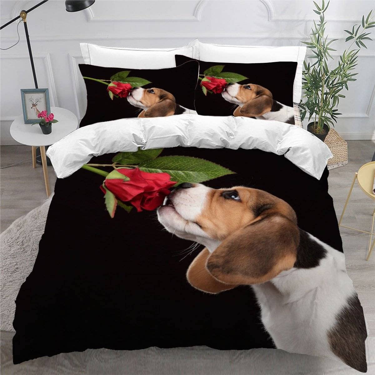 Housse de couette respirante douce motif chien mignon 200x200 de haute qualité