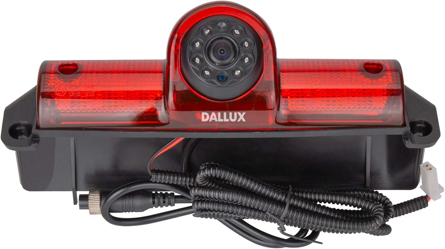 DALLUX Savana Cargo Van Brake Light Backup Camera for Transporter Chevrolet Express/GMC Savana 2003-2019/Chevy Explorer Van,3rd 170°Angle Waterproof Microphone Built-in Adjustable Lens Roof Mount Cam