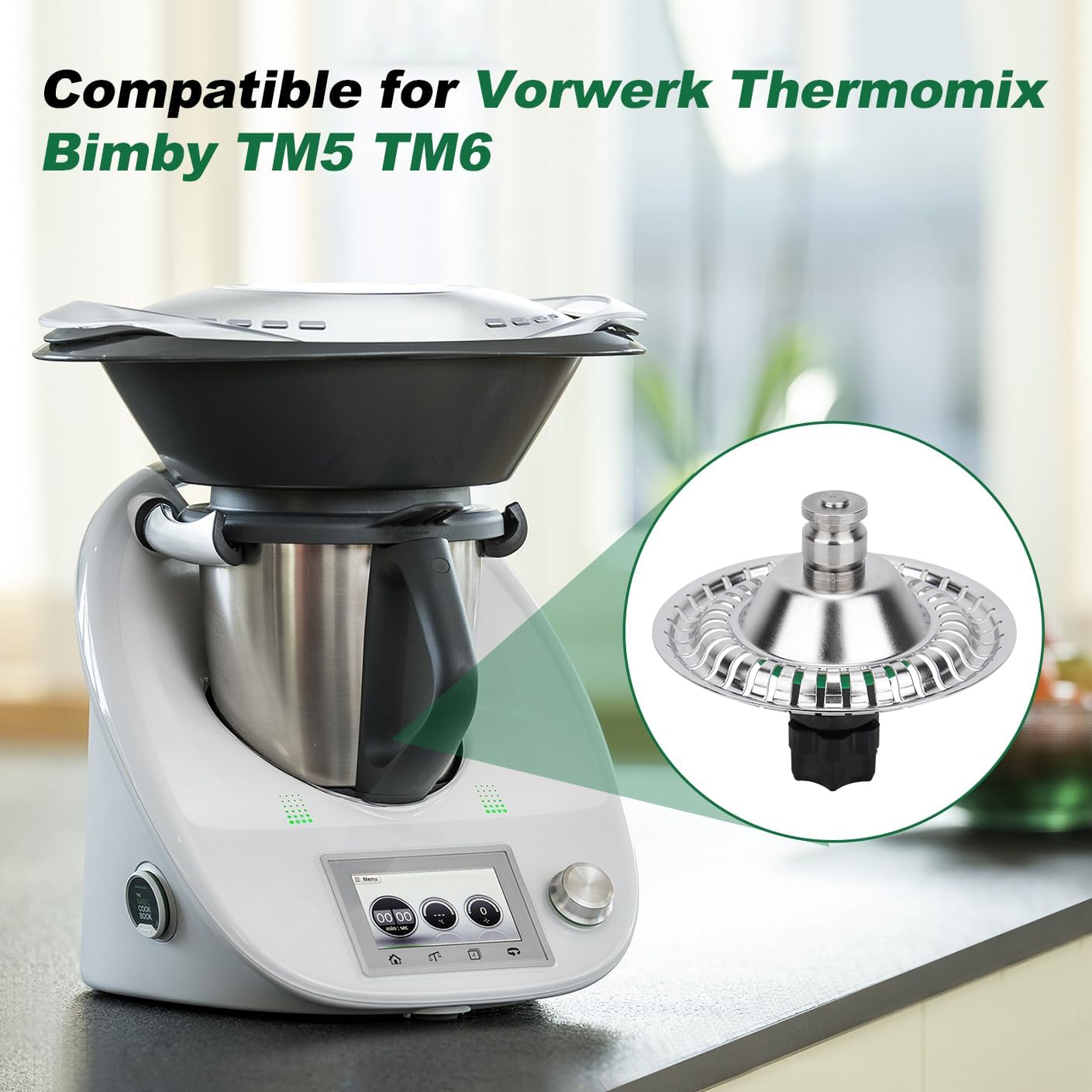 MIXMOVER Tavola Scorrevole Per Thermomix TM5 E TM6 - Base Scorrevole In Acrilico Trasparente Con Piedini In Teflon, Proteggi Bilancia E Sposta Il Bimby Con Facilità