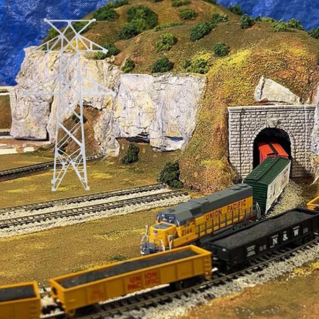Model N Scale 1:160 Miniature Electric Transmission Tower Model ABS Plastic Power Line Tower (2)
